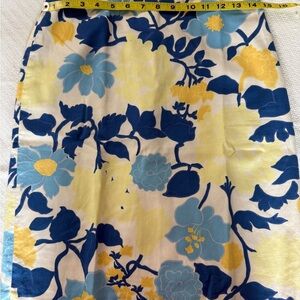 Floral Print Skirt in Blue and Yellow